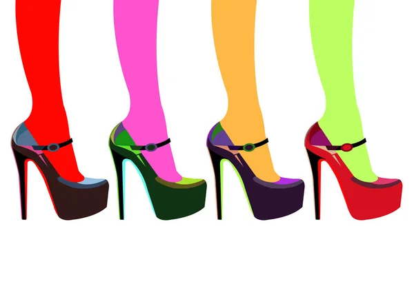 Illustration de mode vectorielle silhouette croquis chaussures — Image vectorielle