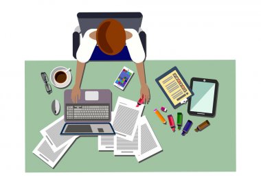 iş bilgisayar vektör Resepsiyon simge büro