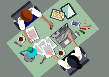 iş bilgisayar vektör Resepsiyon simge büro