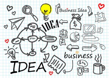 iş vektör fikir simgesi simgesi diyagramı