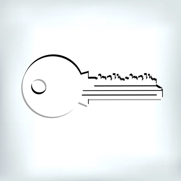 Llave casa vector símbolo cerradura de puerta — Archivo Imágenes Vectoriales