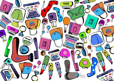 moda kadın makyaj Ayakkabı Çanta vektör