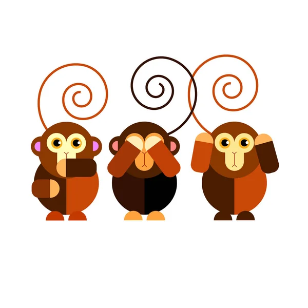 Vector illustration cartoon cute monkey character happy wild mam — Stock Vector