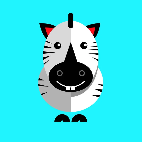 Zebra djur illustration roliga vektor karaktär vilda söt däggdjur vit — Stock vektor