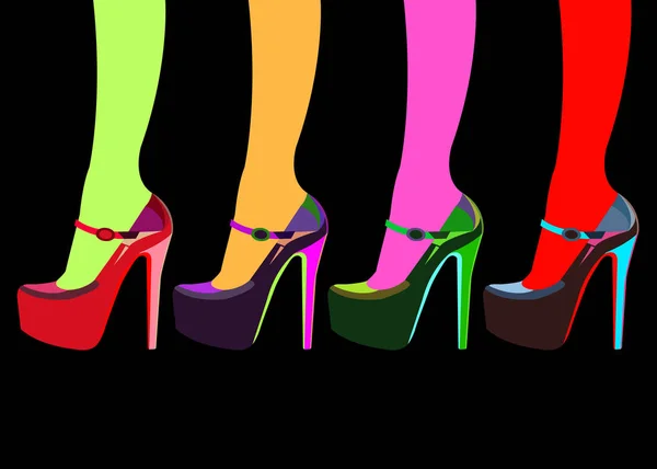 Illustration de mode vectorielle silhouette croquis chaussures — Image vectorielle