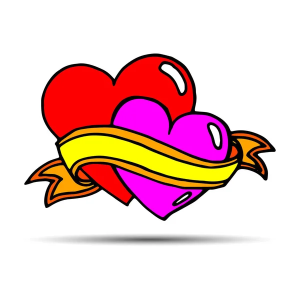 Szív vektor vörös nap szimbólum elem szerelem ikonra design színes romantikus — Stock Vector