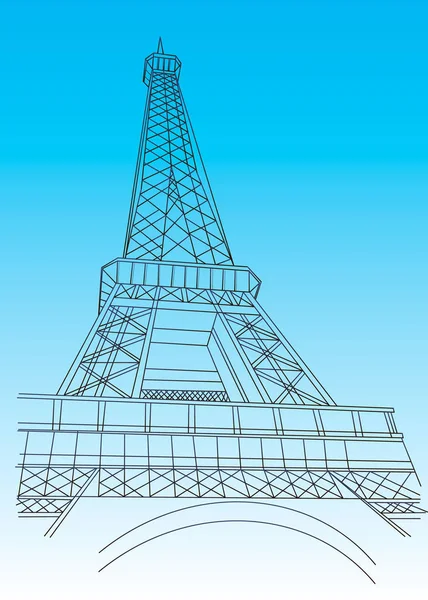 矢量插图地标法国旅游建筑 — 图库矢量图片