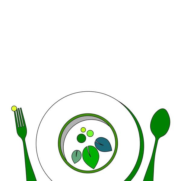 Cuchara tenedor icono vector cocina ilustración — Vector de stock
