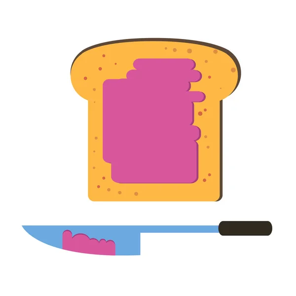 Τοστ ψωμί εικονογράφηση διάνυσμα πρωινό φαγητό — Διανυσματικό Αρχείο
