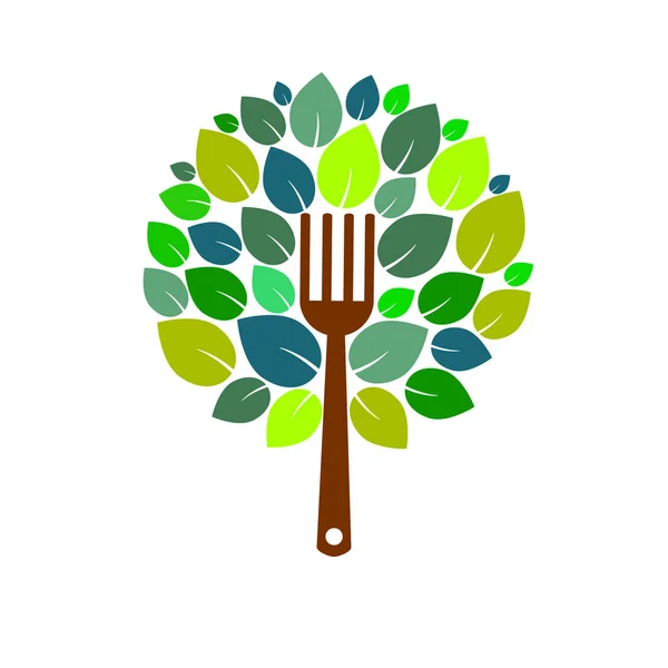 Органічний значок листя вегетаріанський зелений вектор — стоковий вектор