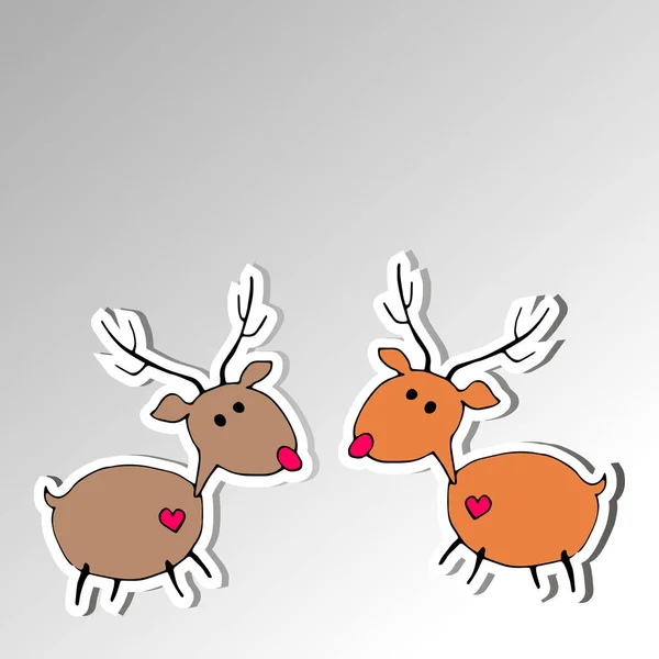Rådjur vektor illustration holiday design vinter djurens bakgrund julfirande — Stock vektor