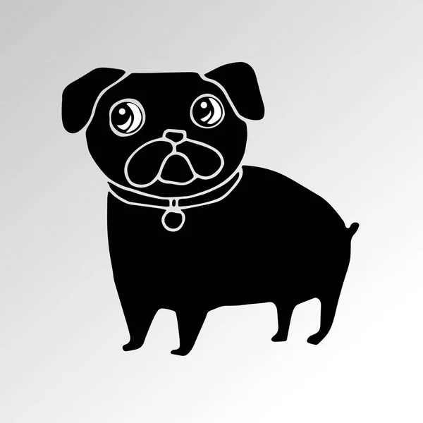 Pug σκυλί διανυσματικό φυλή εικονογράφηση καθαρόαιμων ζώων γελοιογραφία γραφικό — Διανυσματικό Αρχείο