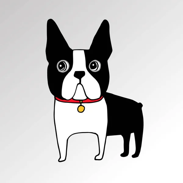 Французький бульдог собак на повідку. красиве обличчя. вуха, хвіст — стоковий вектор