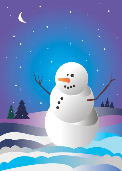 Vektor sněhulák vánoční obrázek vánoční bílé — Stockový vektor