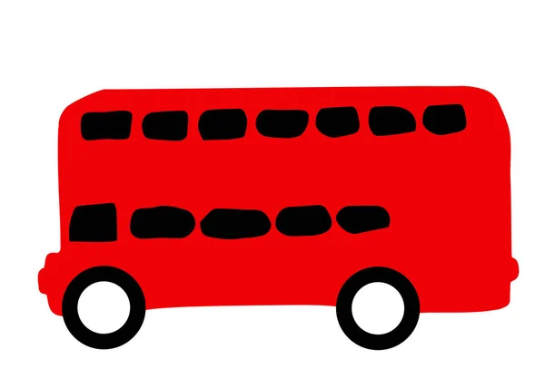 Autocarro, Londres, vermelho, viajar, ilustração, transporte, vetor — Vetor de Stock