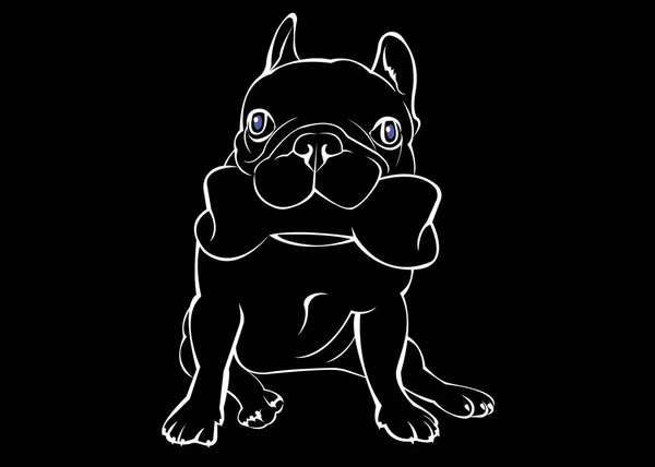 Perro, vector, raza, tierna, mascota, animal, bulldog, francesas — Archivo Imágenes Vectoriales