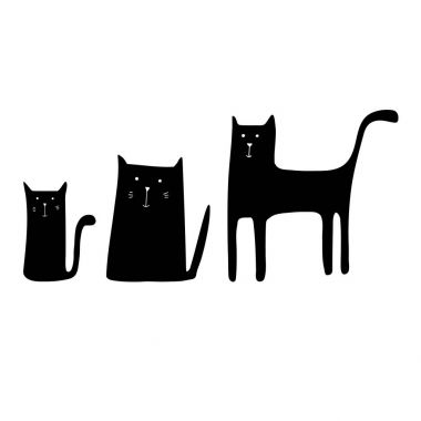 kedi hayvan kontur çizim yaratıcı yavru kedi pet