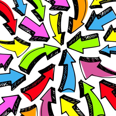 Ok koleksiyonu tasarımınız için kroki. Oklar ve çizgiler. gri bir arka plan üzerinde vektör oklar. Farklı vektör okları kümesi