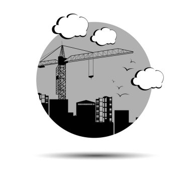 vektör inşaat vinç siluet sanayi illüstrasyon mimari