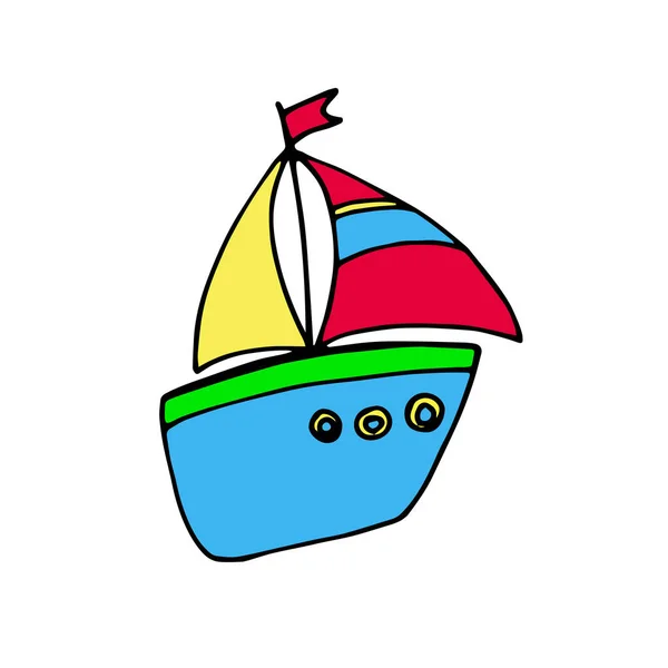 Boat vector ship sea nautical illustration marine travel sailboat ocean icon transport — Stock Vector
