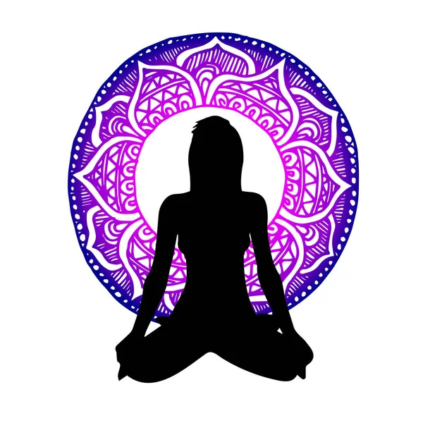 Yoga, santé, fitness, méditation, pose, illustration, corps, exercice, vecteur, relaxation — Image vectorielle