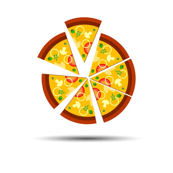 Пицца векторные продукты питания ломтик иллюстрации сыр ресторан — стоковый вектор