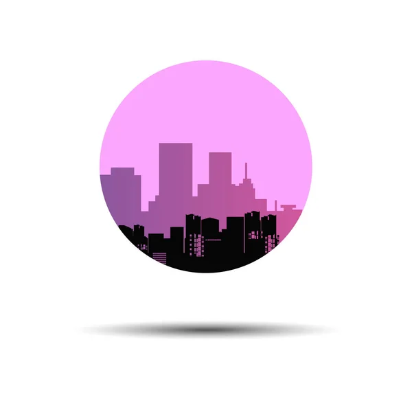 Silhouette de ville architecture vectorielle paysage urbain illustration abstraite centre-ville — Image vectorielle