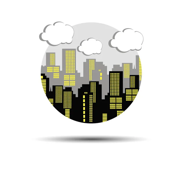 Město silueta vektor architektura panoráma abstraktní ilustrace downtown — Stockový vektor