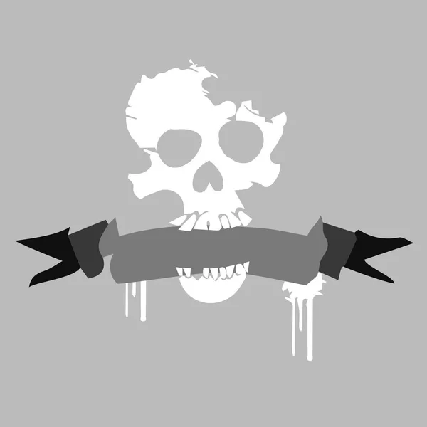 Skull vector dode skeleton halloween illustratie cartoon — Stockvector