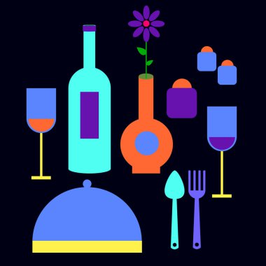 kaşık çatal simgesi şarap masa örtüsü yemek masası