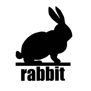 Beyaz Paskalya tavşanı. Paskalya tavşanı. Tavşan siluet