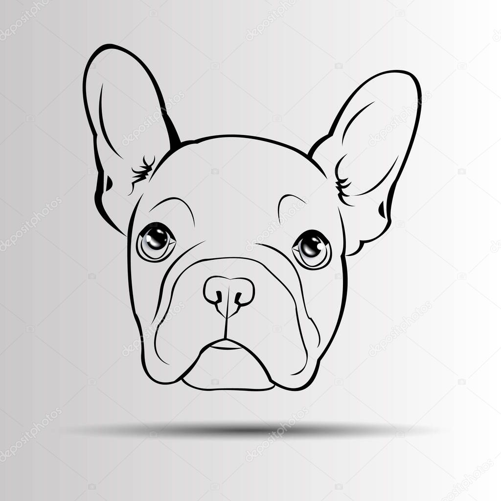 dog vector breed cute pet animal bulldog french