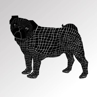 Pug köpek vektör doğurmak illüstrasyon safkan hayvan çizgi grafiği
