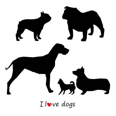 köpek hayvan köpek evde beslenen hayvan vektör siyah