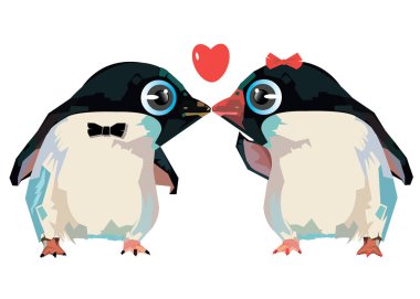 Penguen illüstrasyon vektör Karikatür hayvan tasarımı