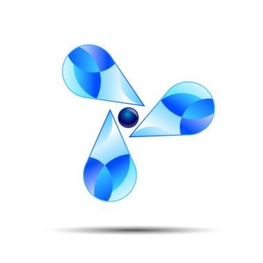 su illüstrasyon damla sembol mavi doğa simgesini