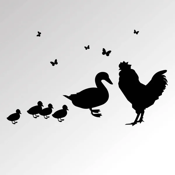 Петух вектор фермы петух петух петух иллюстрация птицы птицы птицы дизайн символ — стоковый вектор
