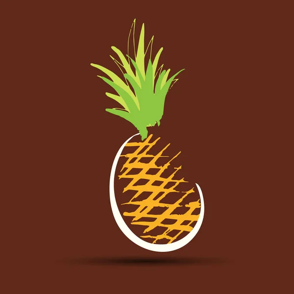 Ananas, Vektor, Obst, Lebensmittel, tropisch, Sommer, Design, Illustration, Hintergrund, süß — Stockvektor