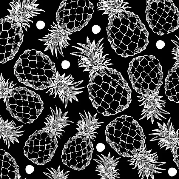 Ananas, vecteur, fruit, nourriture, tropical, été, dessin, illustration, fond, doux — Image vectorielle