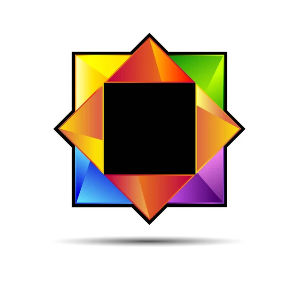 Icono de diseño vectorial símbolo abstracto forma cuadrada signo — Vector de stock