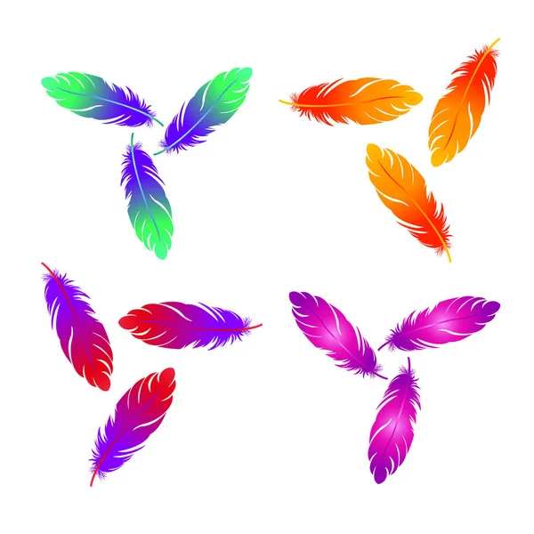 Feather vector illustration art icon quill — Stock Vector