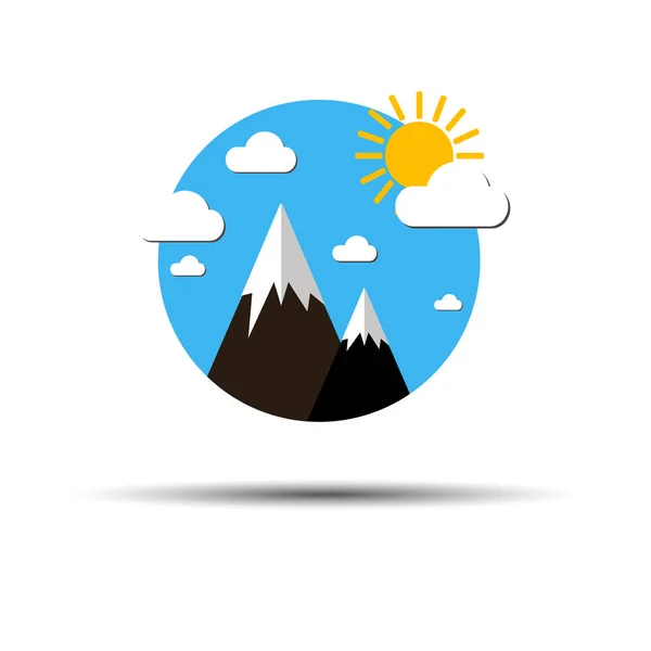 Vektorové ilustrace pozadí oblohy povahy krajiny letní sezóny Hora — Stockový vektor