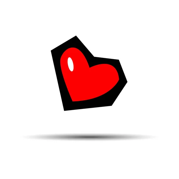 Hjärta vektor röd dag symbol element kärlek ikon design färg Romantik — Stock vektor