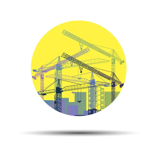 Construction vectorielle grue silhouette industrie illustration architecture — Image vectorielle