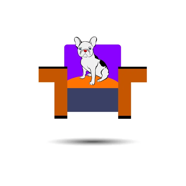 Собака векторна порода милий домашній тварина бульдог французька — стоковий вектор