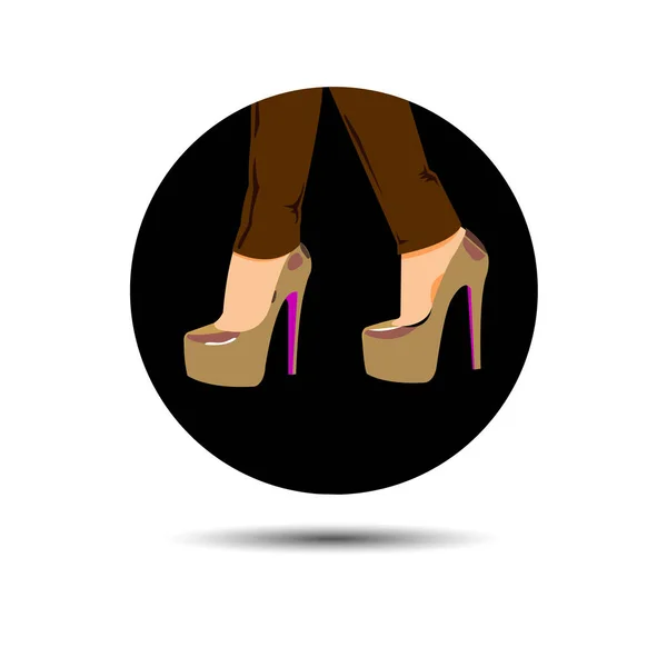 Vektorové módní ilustrace silhouette skica design obuvi — Stockový vektor