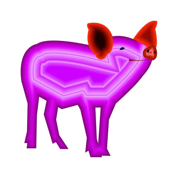 Świnia wektor zwierzecy ilustracja krajowego ssak wieprzowina kreskówka ładny różowy — Wektor stockowy