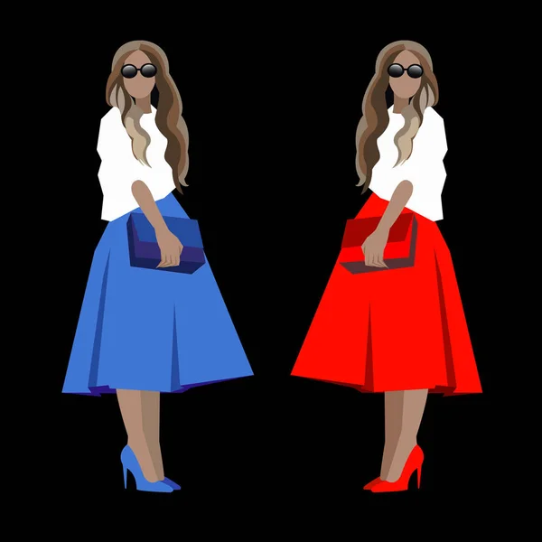 Vector flicka kvinnlig strumpor fashion illustration kvinna — Stock vektor