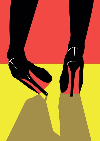 Векторна модна ілюстрація силует ескіз взуття — стоковий вектор