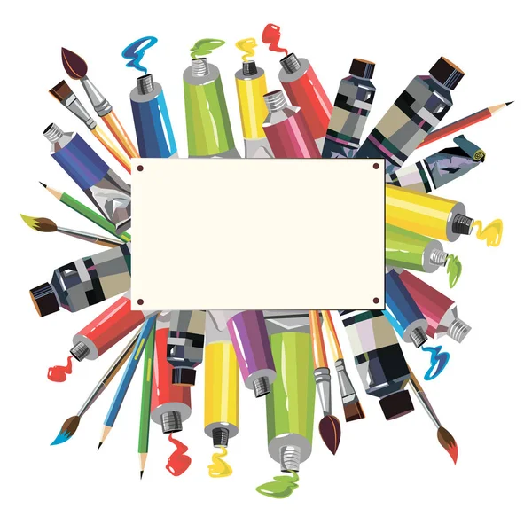 Art brush isolated vector graphic drawing — Stock Vector